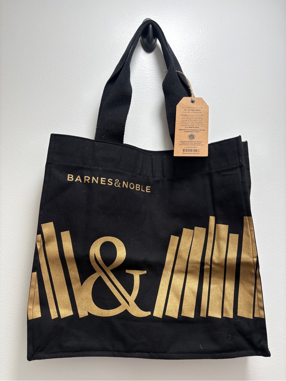 Barnes & Noble Black Tote with Gold Accent
